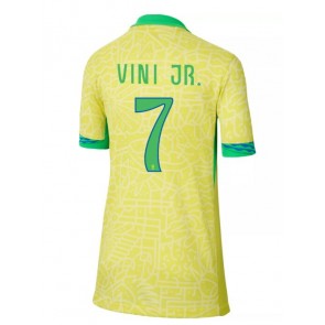 Brasilien Vinicius Junior #7 Replika Hjemmebanetrøje Dame Copa America 2024 Kortærmet